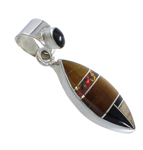 Sterling Silver And Multicolor Southwest Pendant YX67953